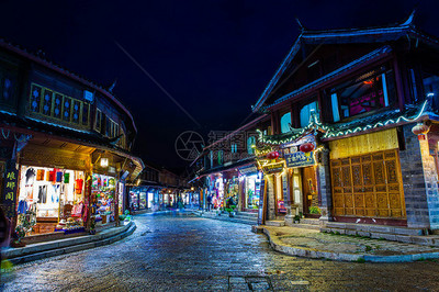 云南丽江古镇夜景