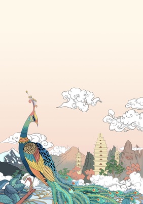 云南动物森林元素主题插画